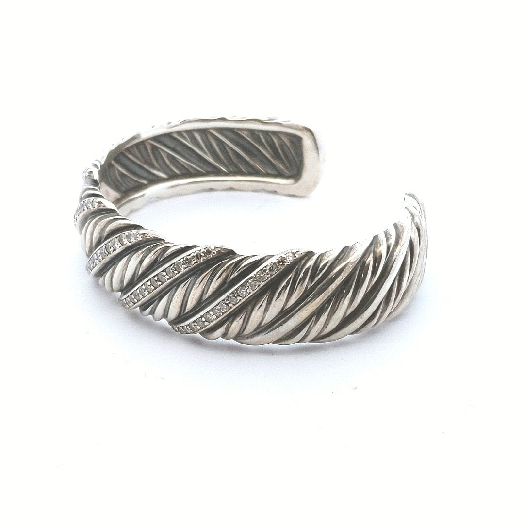 Designer $900 Sterling Silver David Yurman Sculpted Cable Bracelet