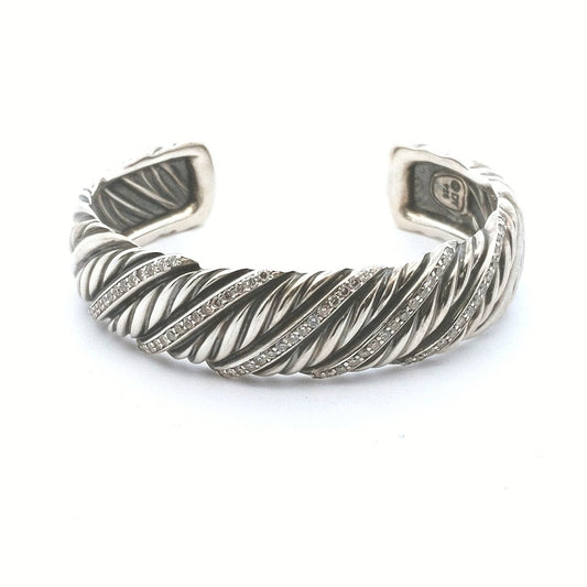 Designer $900 Sterling Silver David Yurman Sculpted Cable Bracelet