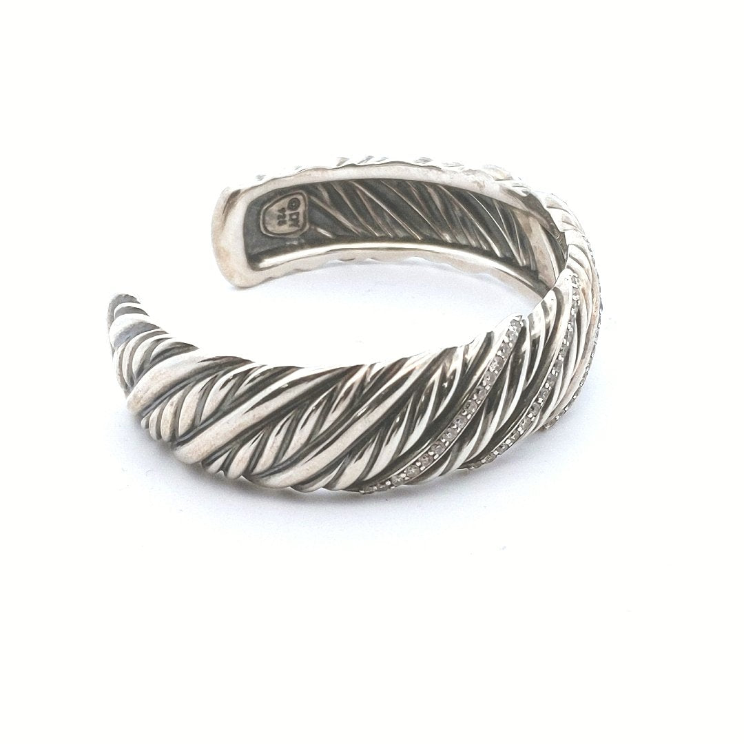 Designer $900 Sterling Silver David Yurman Sculpted Cable Bracelet