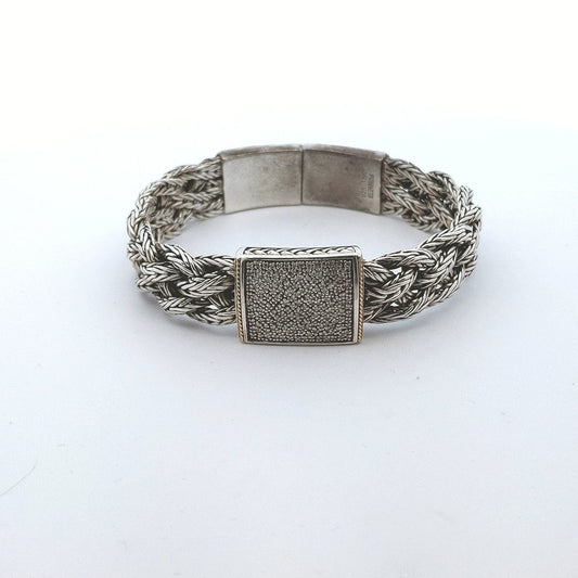 Designer $700 18K White Gold Sterling Silver EFFY Diamond Bracelet