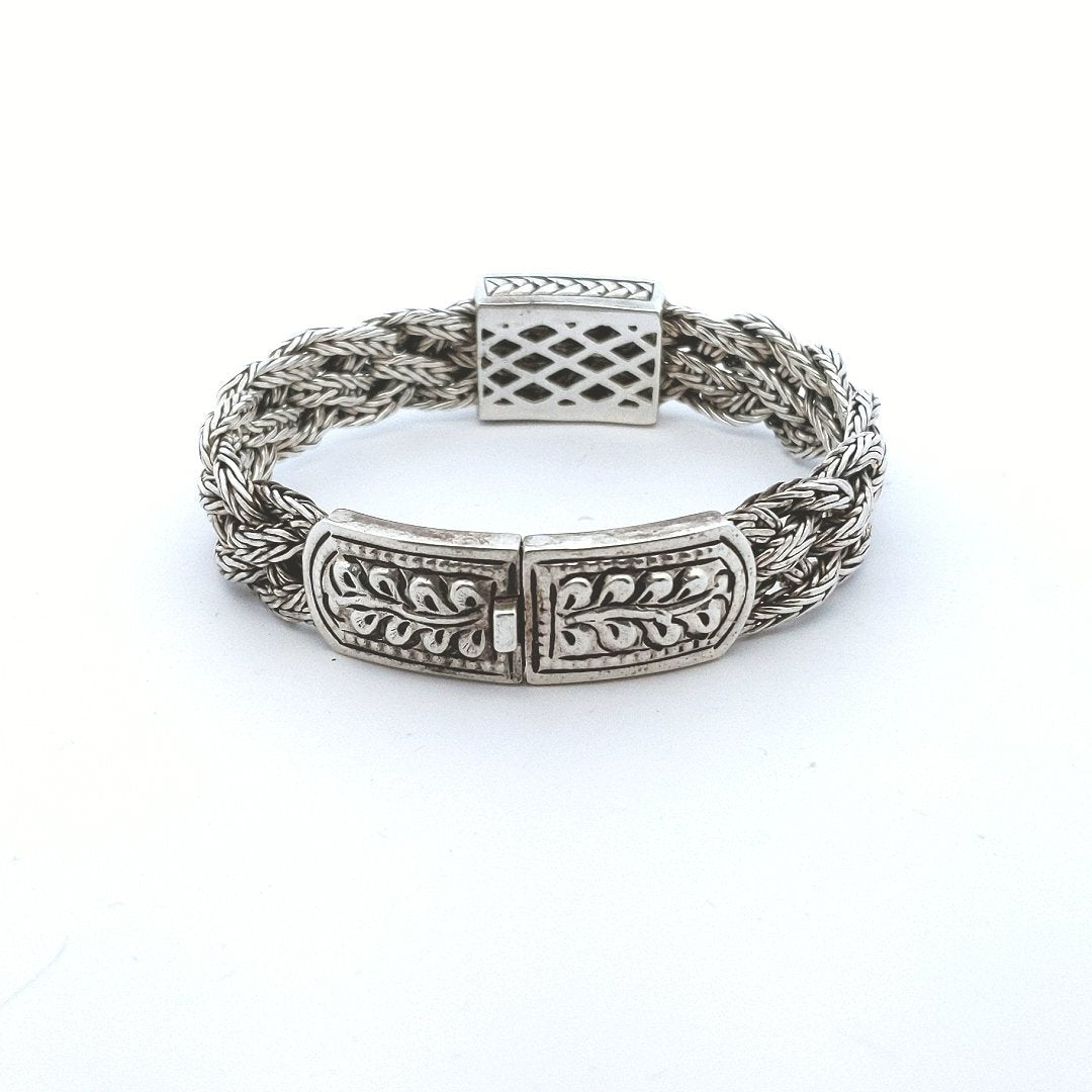 Designer $700 18K White Gold Sterling Silver EFFY Diamond Bracelet