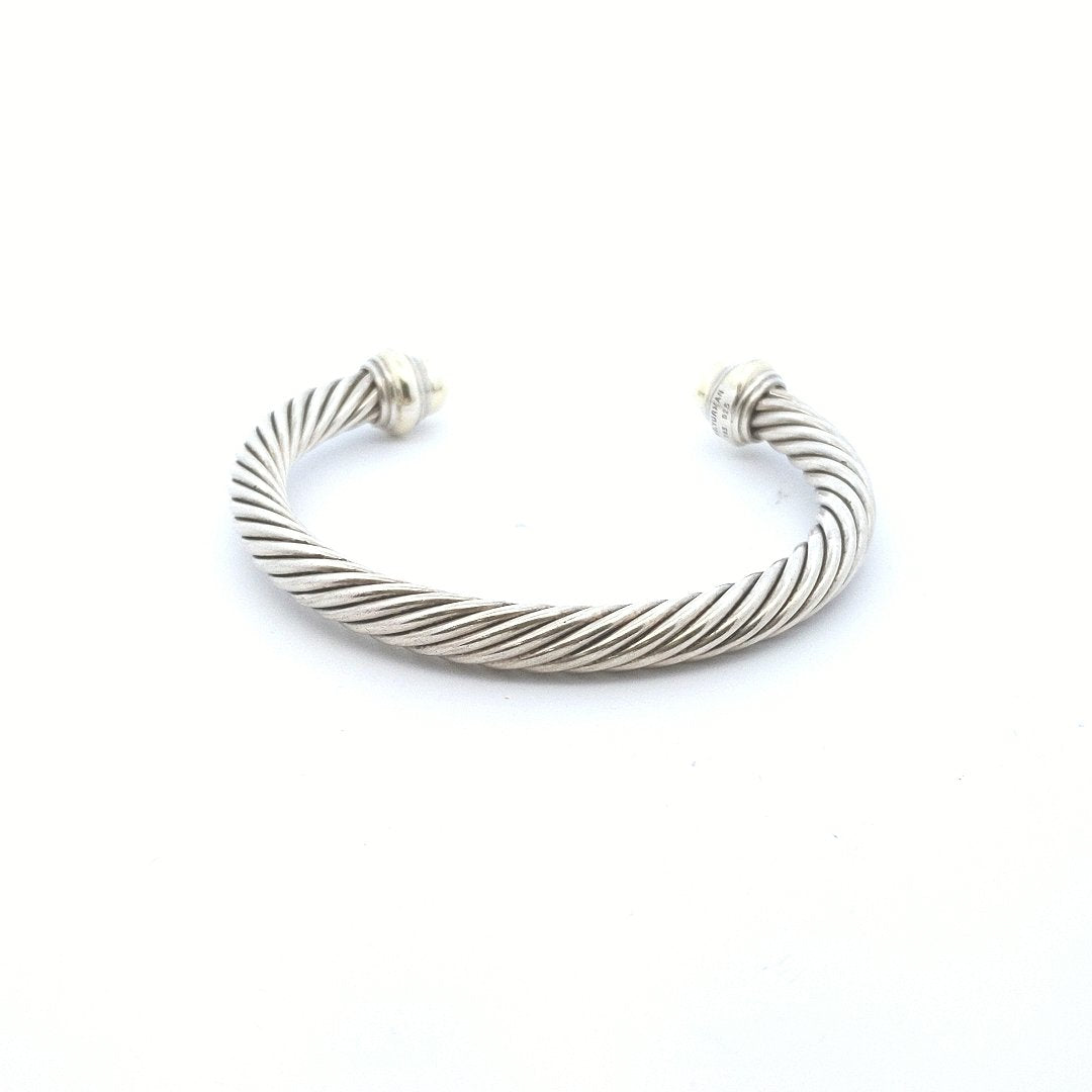 Designer 14K Gold & Sterling David Yurman Cable Bracelet