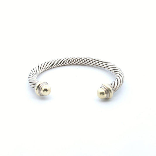 Designer 14K Gold & Sterling David Yurman Cable Bracelet