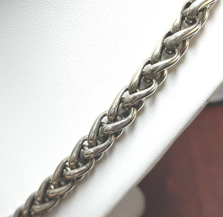 Designer $1700 14K Sterling Silver David Yurman Wheat Necklace