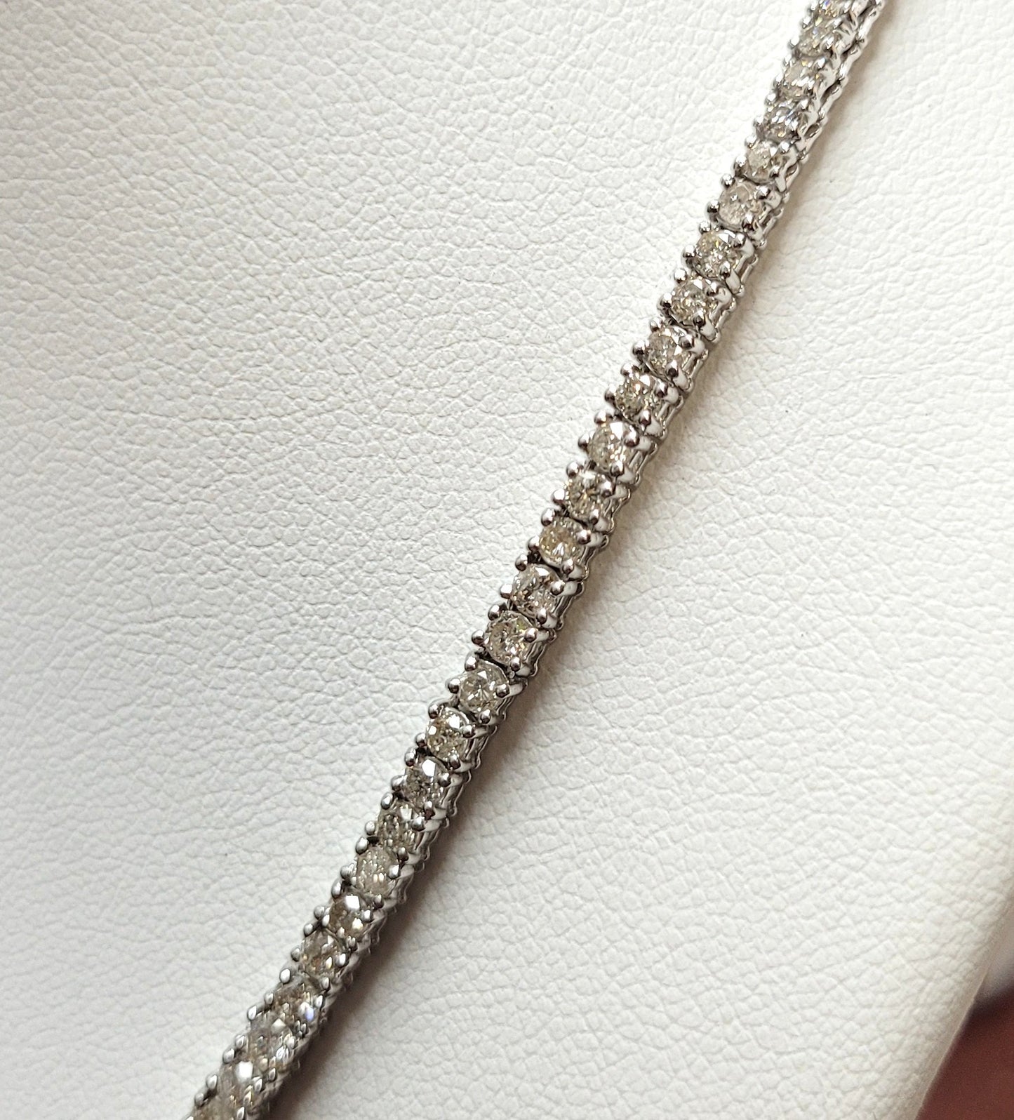 Estate $10000 18K White Gold Diamond Riviera Tennis Necklace