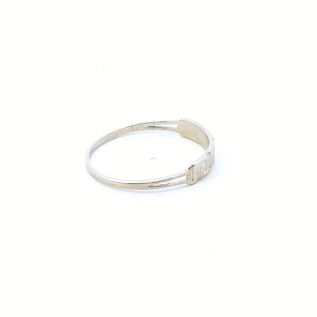 Estate $200 14K White Gold Geometric Greek Style Ring