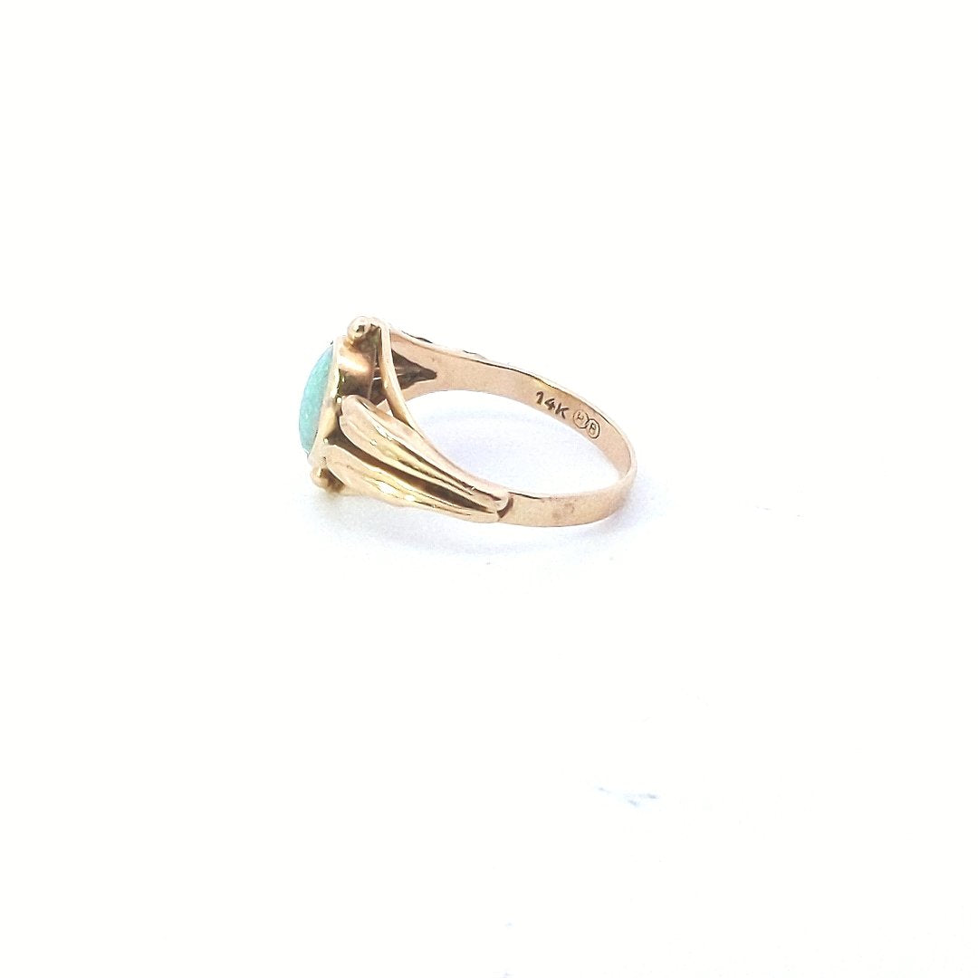 Antique 14K Yellow Gold Binder Brothers Inc Opal Ring