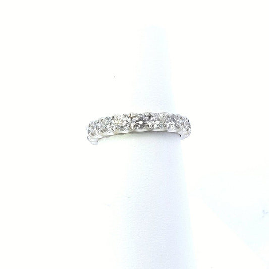 Estate $2400 18K White Gold Natural Diamond Eternity Engagement Band