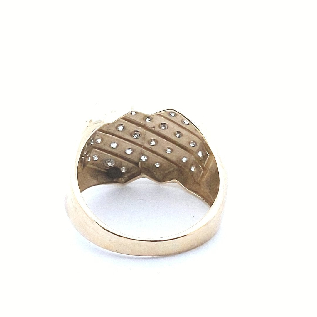Estate $1700 10K Yellow Gold Mens Chanel Set Diamond Ring