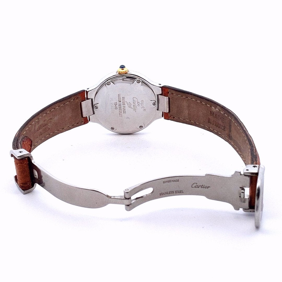 Designer $800 Stainless Steel Two Tone Must de Cartier 21 Quartz Ladies Watch