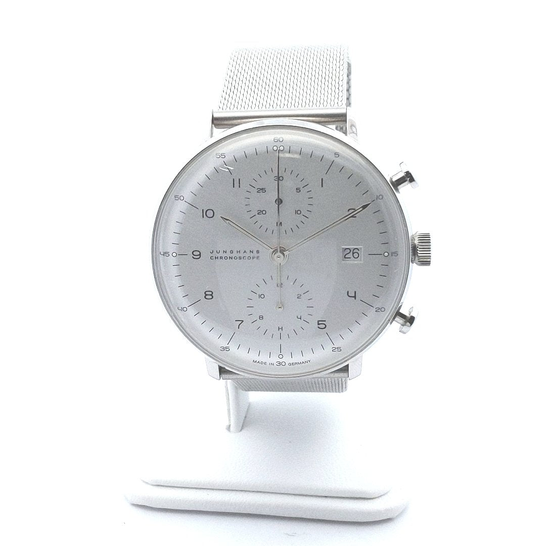 Stainless Steel Junghans Max Bill Chronoscope Automatic Watch