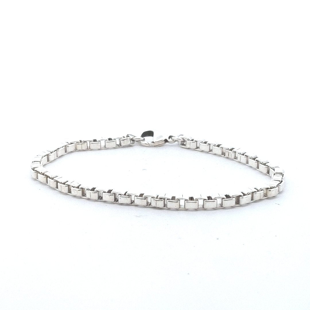 Designer $340 Sterling Tiffany & Co. Venetian Box Chain Link Bracelet