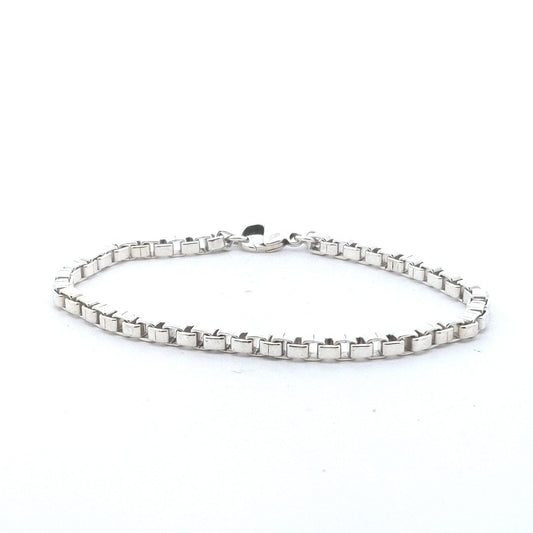Designer $340 Sterling Tiffany & Co. Venetian Box Chain Link Bracelet
