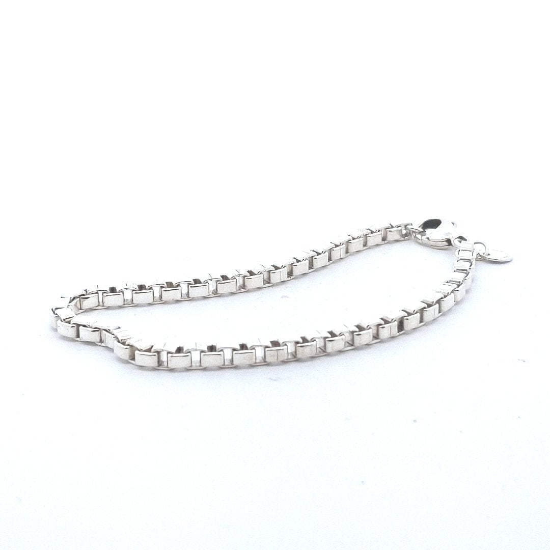 Designer $340 Sterling Tiffany & Co. Venetian Box Chain Link Bracelet