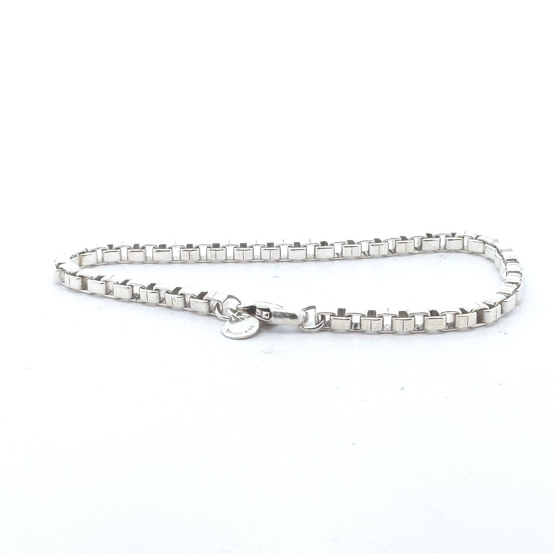 Designer $340 Sterling Tiffany & Co. Venetian Box Chain Link Bracelet