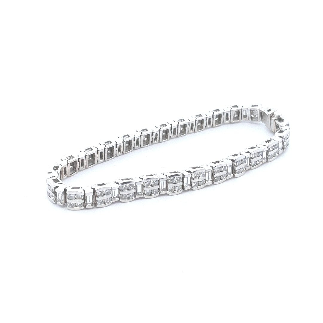 Estate $5000 14K White Gold Diamond Bracelet