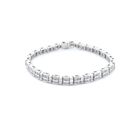 Estate $5000 14K White Gold Diamond Bracelet