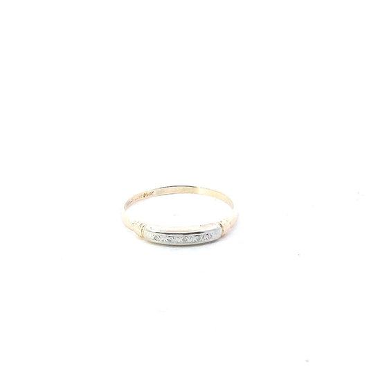 Vintage $200 14K Two Tone Gold Diamond Band