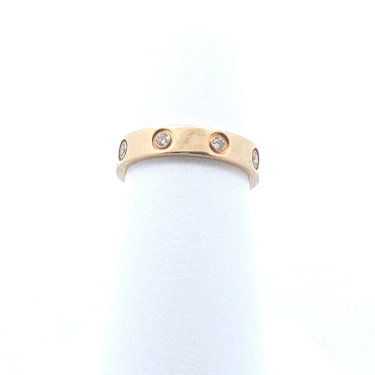 Designer $2800 18K Yellow Gold Cartier Diamond Mini Love Band