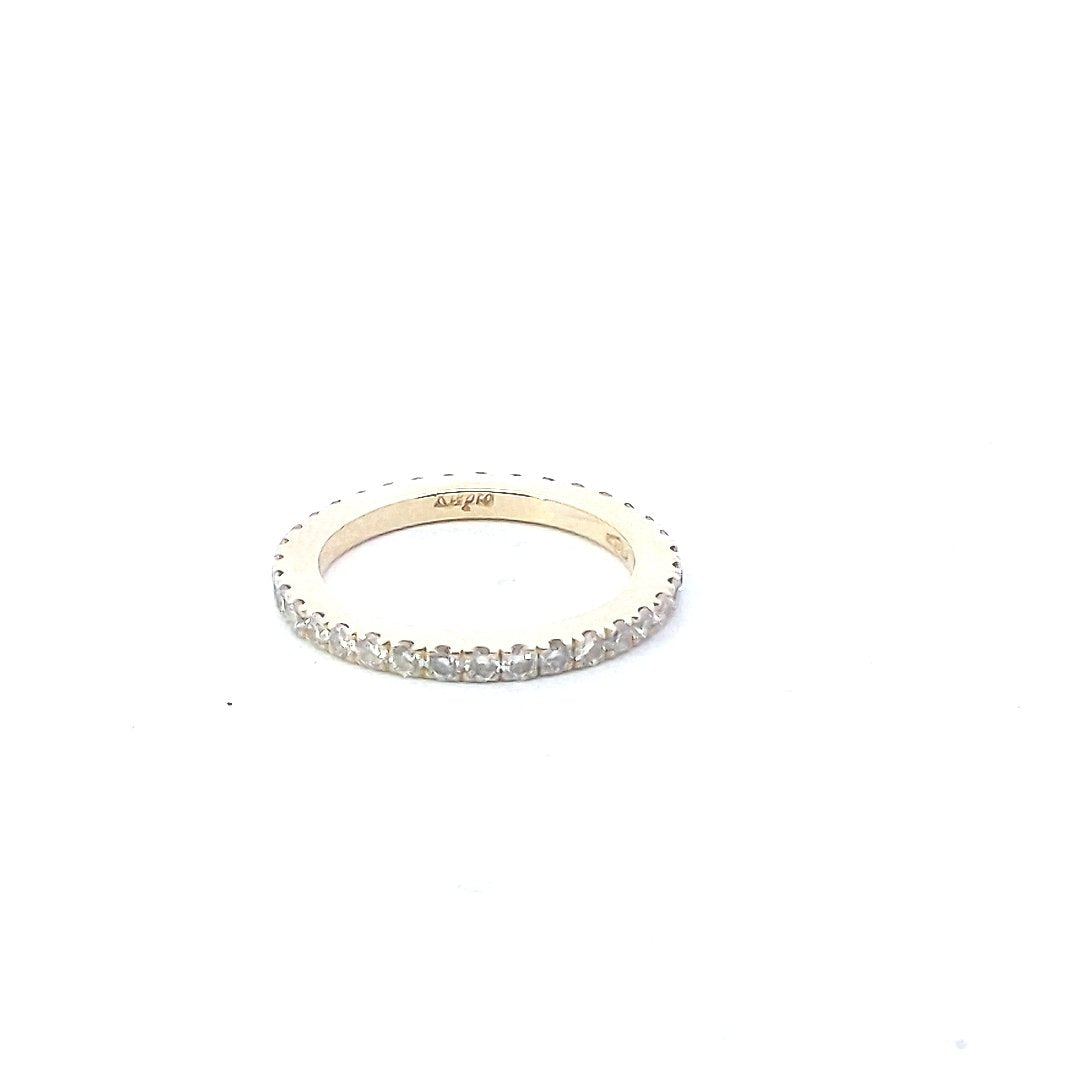Designer $900 18K Yellow Gold Round Diamond Eternity Band