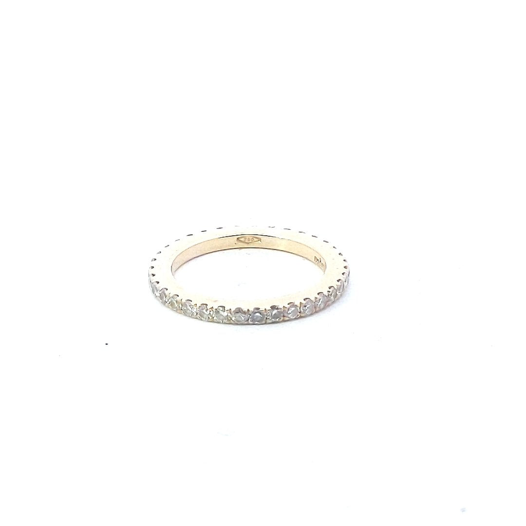 Designer $900 18K Yellow Gold Round Diamond Eternity Band