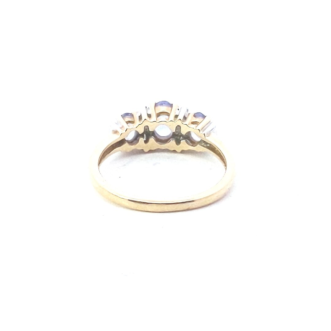 Estate $400 14K Yellow Gold Tanzanite Diamond Ring