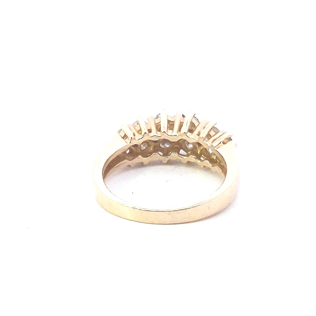 Estate $700 14K Yellow Gold Sapphire Diamond Ring