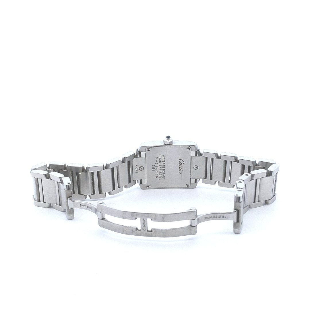 Designer $3500 Cartier Tank Francaise Stainless Steel Quartz Watch