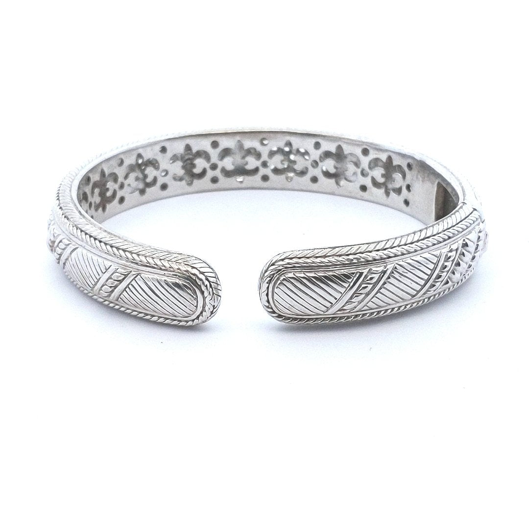 Designer $100 Judith Ripka Sterling Silver CZ Bangle
