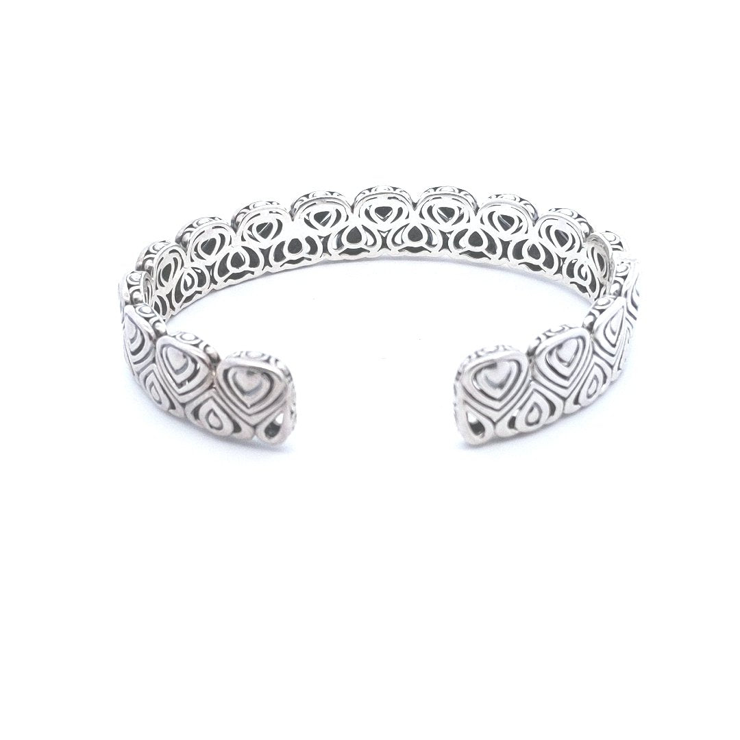 Designer 14K Gold Sterling Silver Angela John Hardy Hinged Bracelet