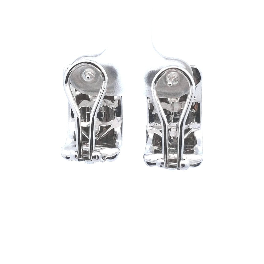 Designer $80 Judith Ripka Sterling Silver Cable Half Hoop Earrings