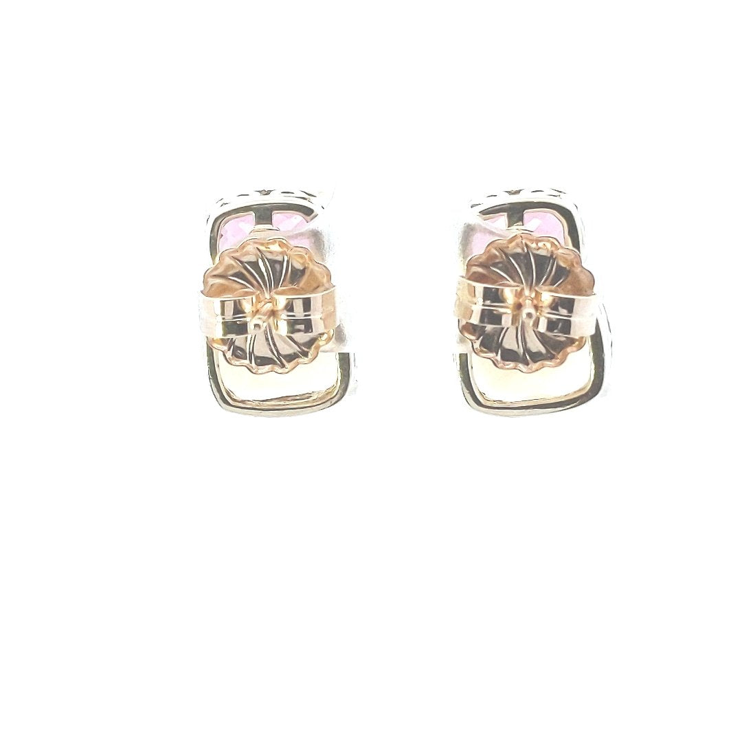 Estate $750 14K Yellow Gold Citrine Pink Tourmaline Earrings