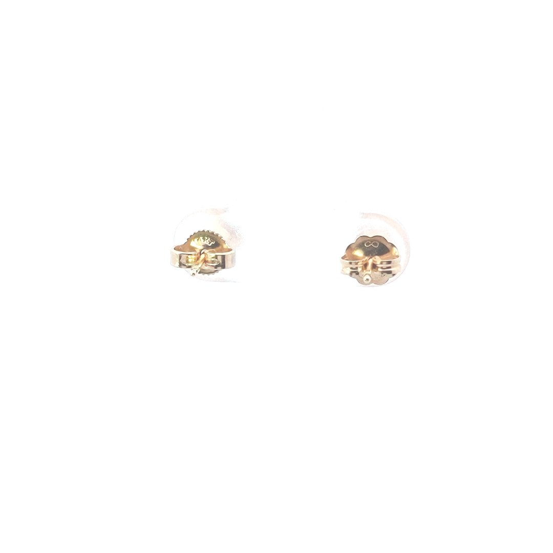 Estate $600 14K Yellow Gold Round Diamond Stud Earrings