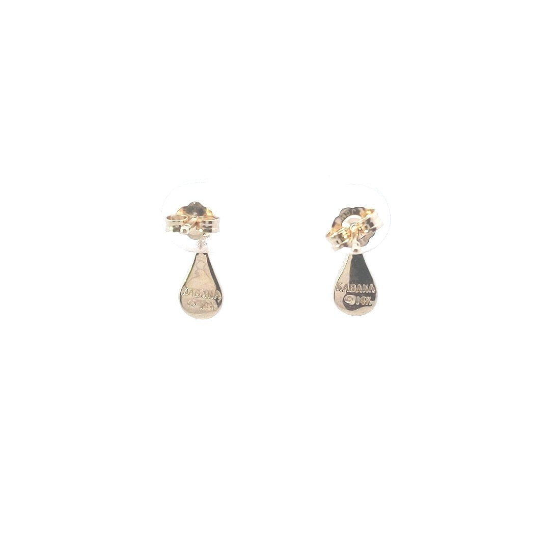 Designer $390 Kabana 14K Yellow Gold Diamond Mother of Pearl Dangle Earrings