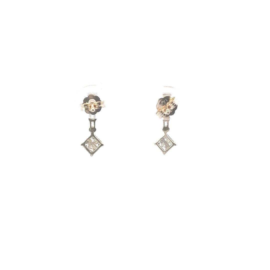 Estate $170 14K Yellow Gold Diamond Earrings