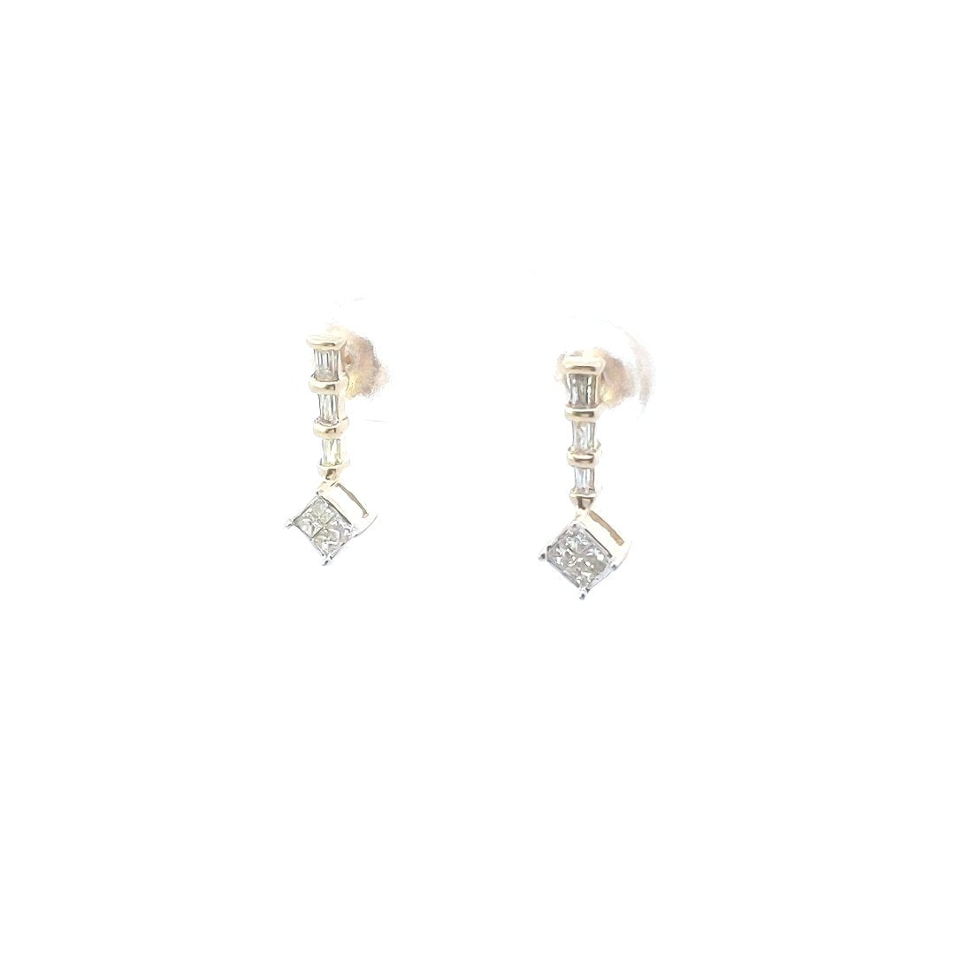 Estate $170 14K Yellow Gold Diamond Earrings