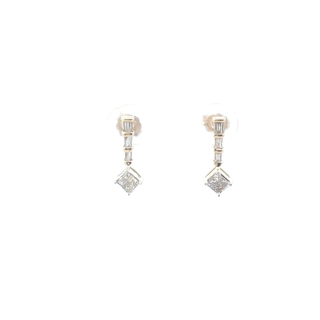 Estate $170 14K Yellow Gold Diamond Earrings