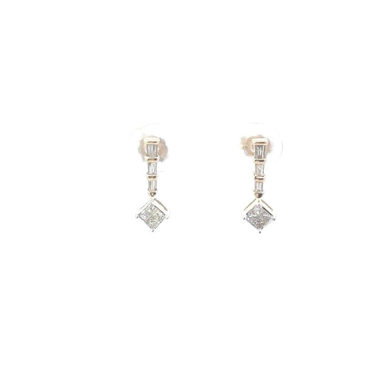 Estate $170 14K Yellow Gold Diamond Earrings