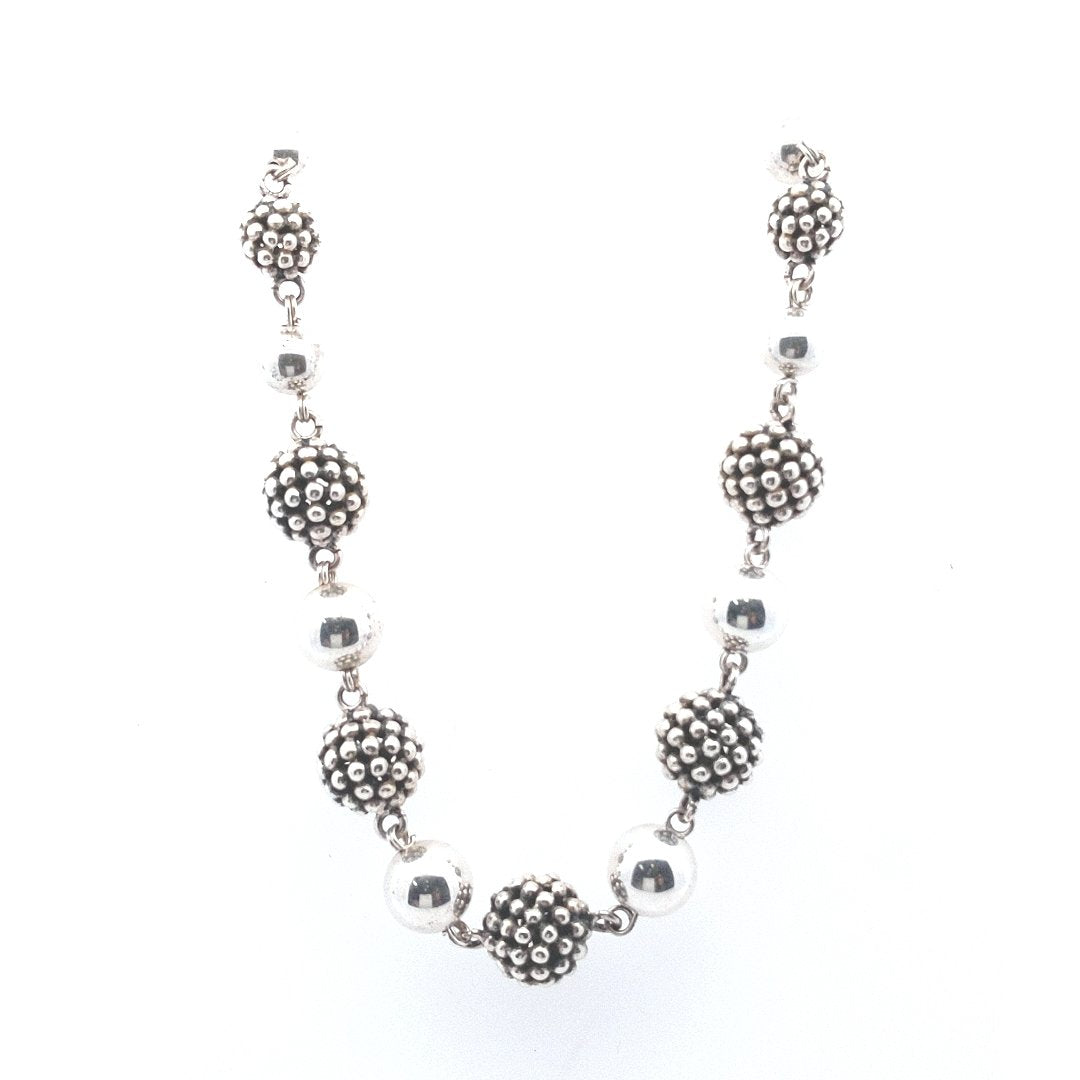 Michael Dawkins Sterling Silver Beaded Cultured Pearl Necklace
