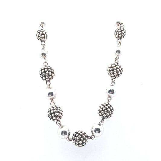 Michael Dawkins Sterling Silver Beaded Cultured Pearl Necklace
