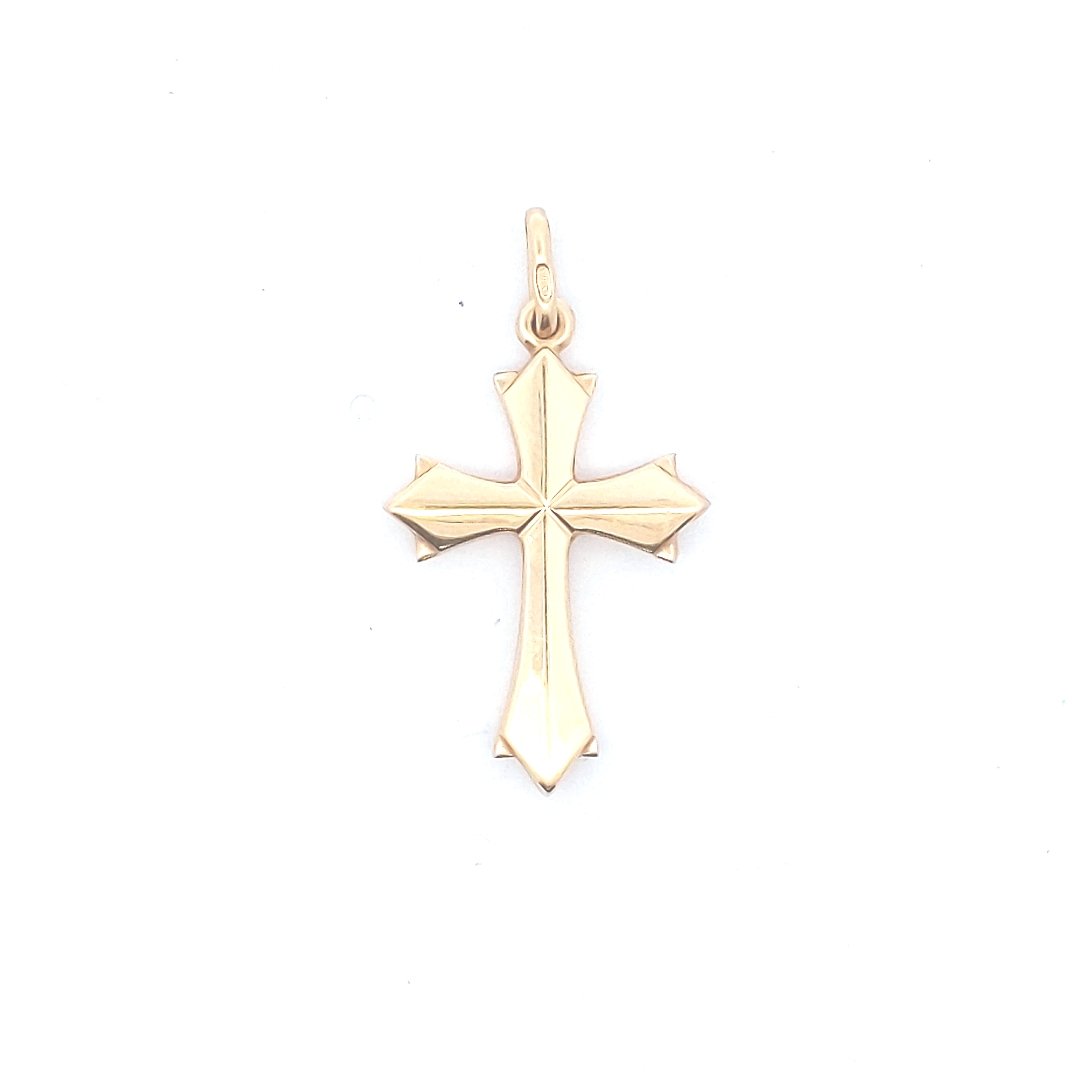 Estate $300 18K Yellow Gold Cross Pendant