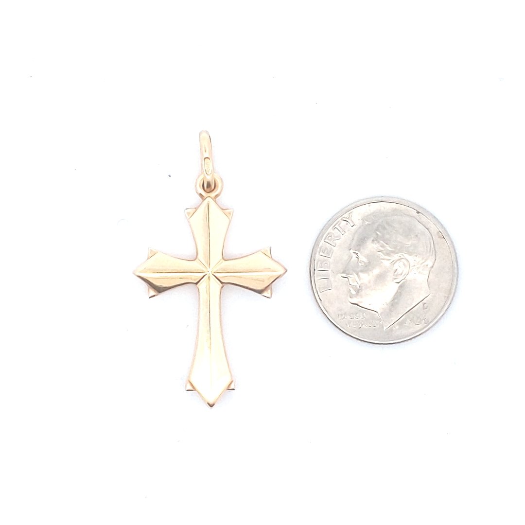 Estate $300 18K Yellow Gold Cross Pendant