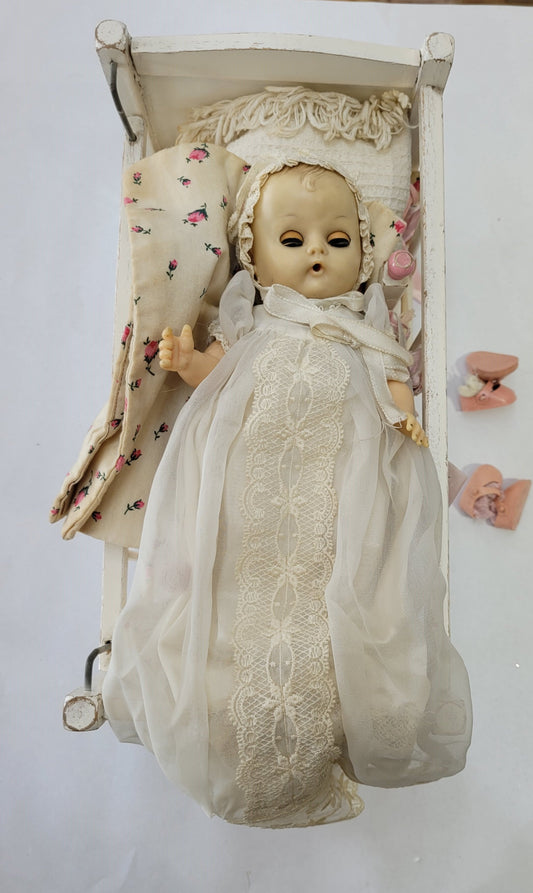 "Ginette" Doll, Potty, Crib, Clothing Set