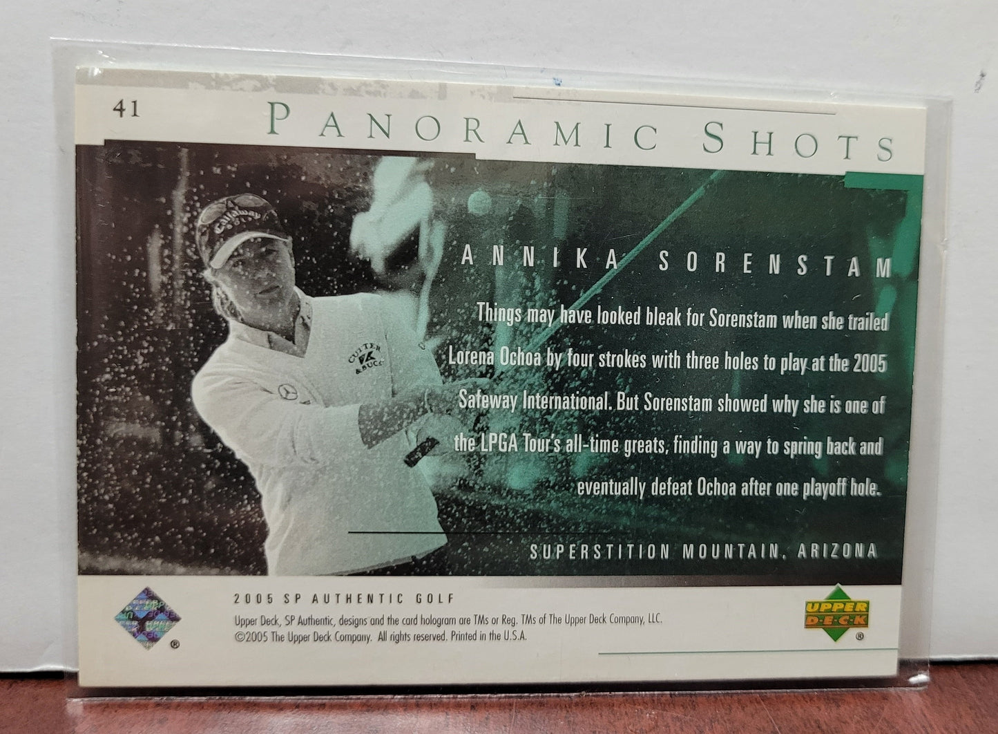 Annika Sorenstam Signed Card