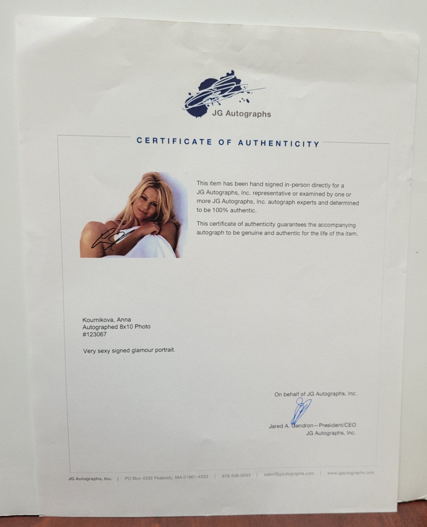 Anna Kournikova Signed Photo
