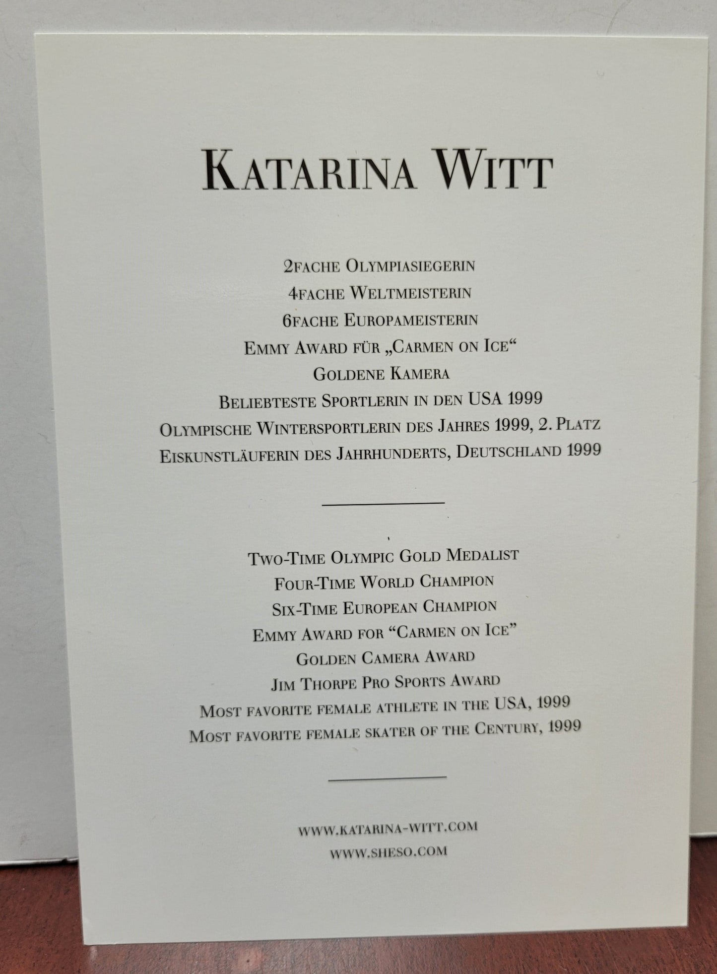 Katarina Witt Signed Photo