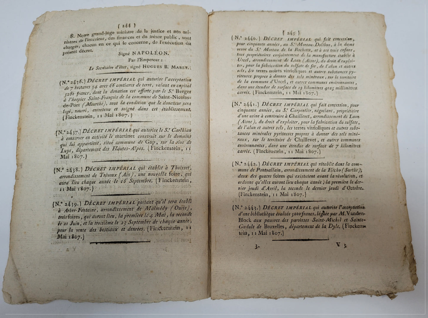 Antique Bulletin Des Lois N 147