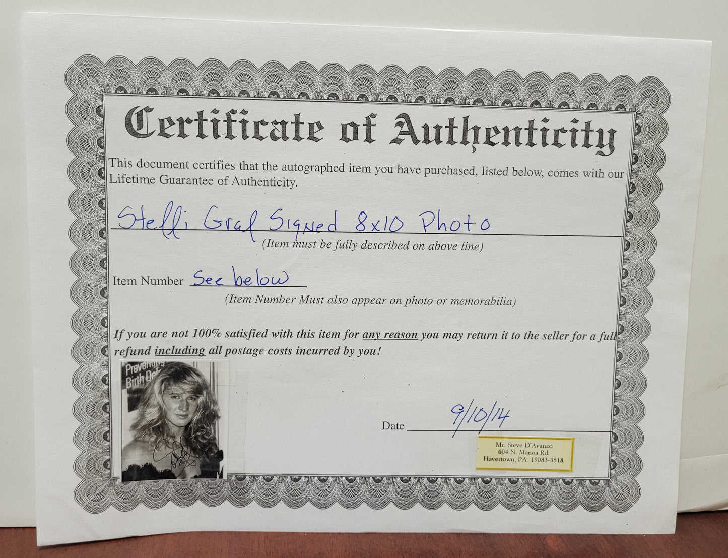 Steffi Graf Signed Photo