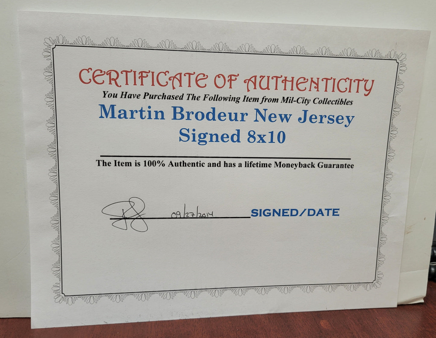 Martin Brodeur Signed Photo