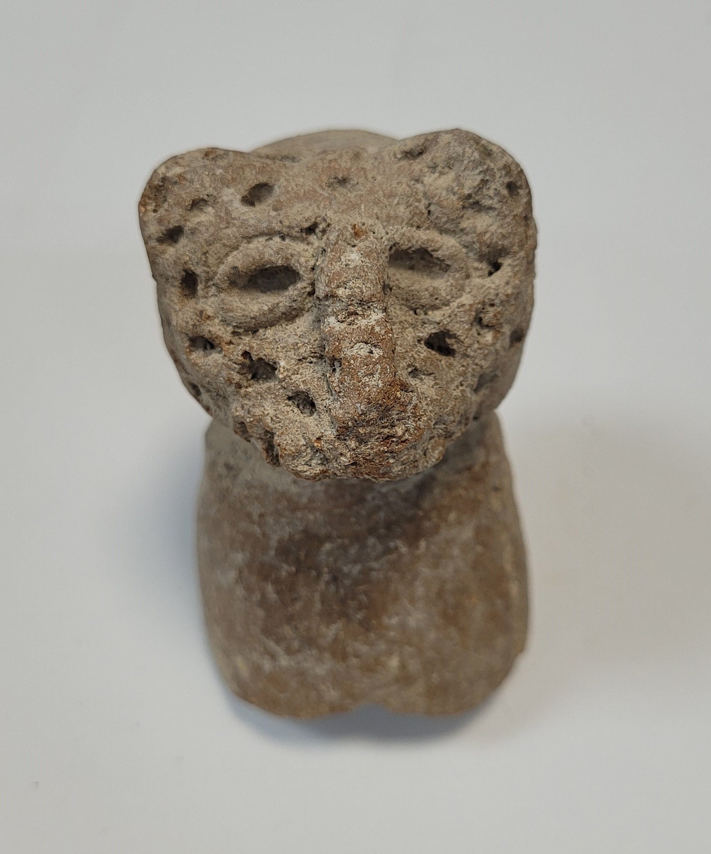 Pre-Columbian Ceramic Jaguar Head Vessel Fragment